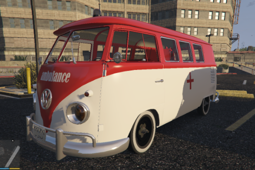 1960s Ambulance/Police Van (English-Persian) Volkswagen Transporter [Add-On / Replace]
